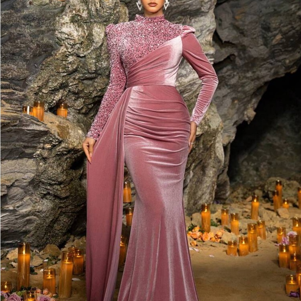 Elegant Pink Evening Gown